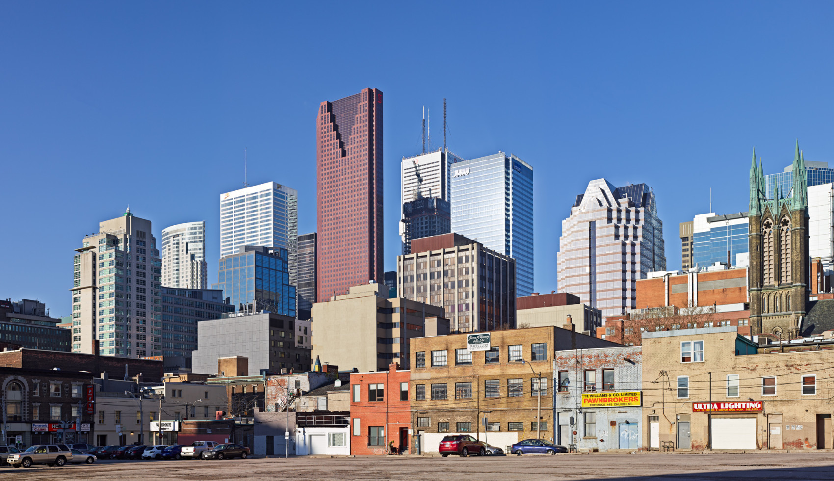 Skyline Viewed from East of Church St, Toronto, 2011