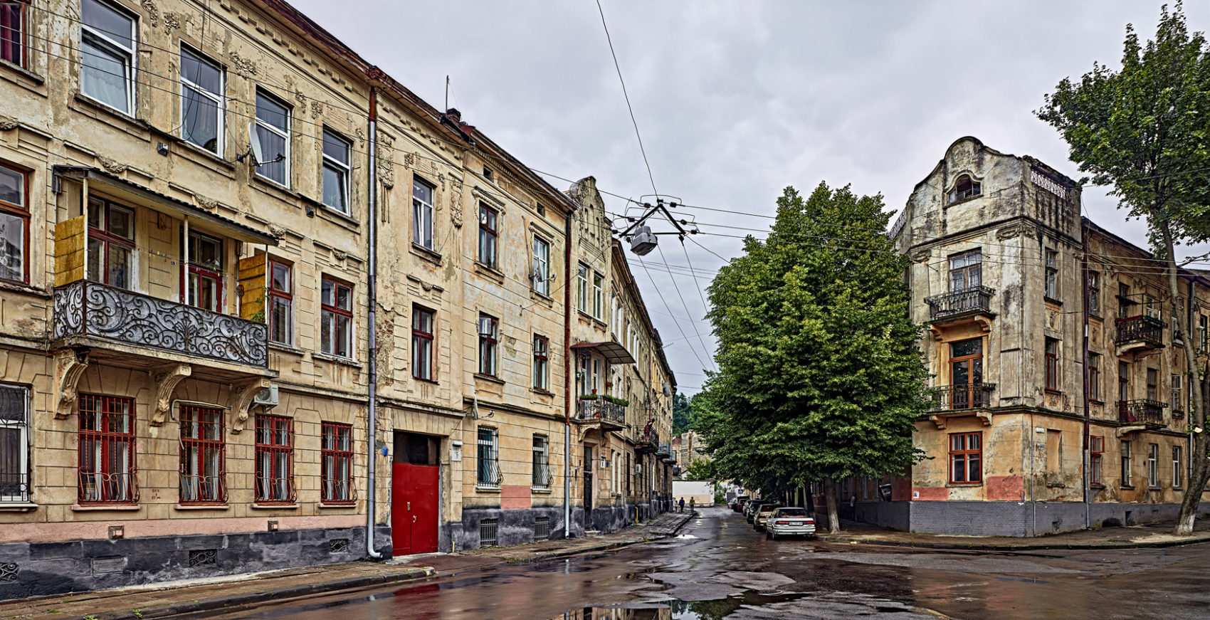 Intersection in the former Jewish Ghetto of Lviv, Ukraine, 2016