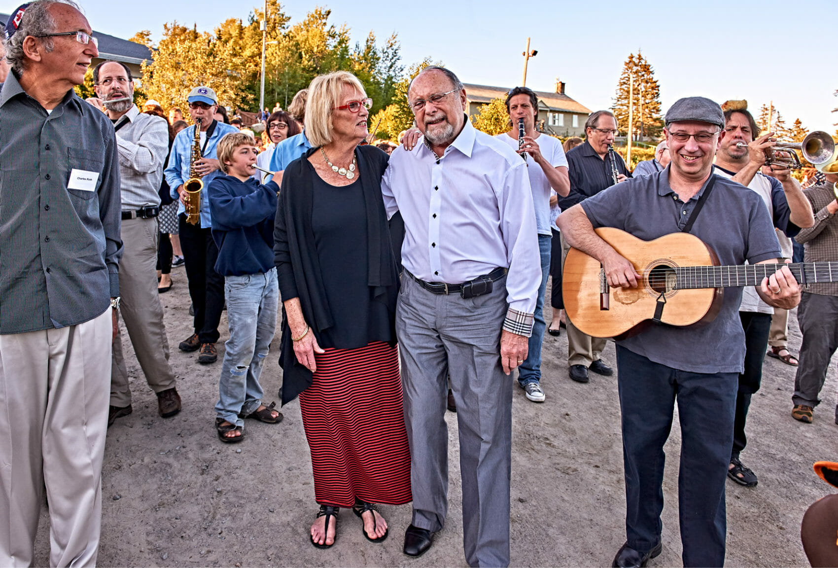 Hy and Sandy Goldman, Founders of KlezKanada, with Jeff Warschauer, Guitarist, Lantier, Quebec, 2011