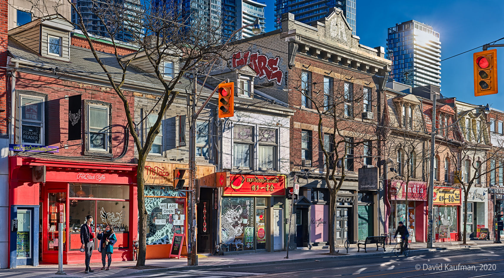 Queen Street West, Almost Completely Deserted During the Covid Pandemic,  Toronto, May 2020